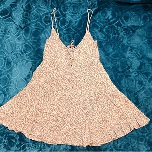 NWOT Junior’s Garage Floral Babydoll Summer Dress (Baby Blue & Pink) Size M